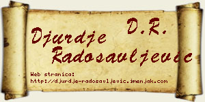 Đurđe Radosavljević vizit kartica